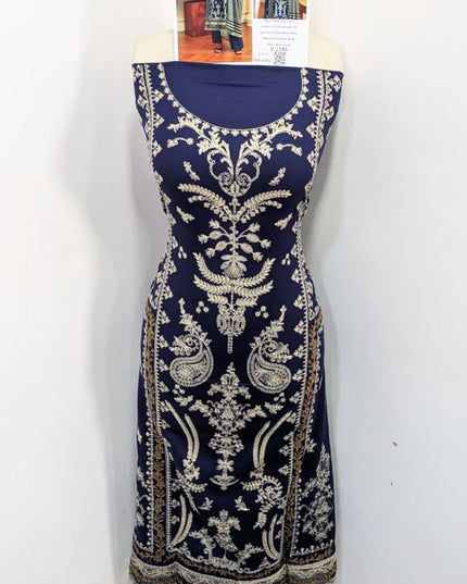 Fancy Embroidered Peach Slub with Wool Pashmina Shawl - Sobia Waseem Vol-2346