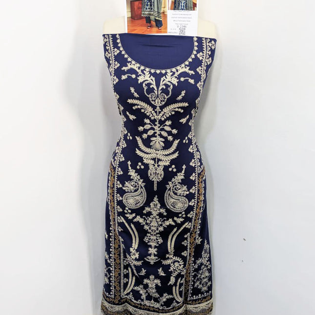 Fancy Embroidered Peach Slub with Wool Pashmina Shawl - Sobia Waseem Vol-2346