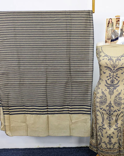 Fancy Embroidered Peach Slub with Wool Pashmina Shawl - Sobia Waseem Vol-2346