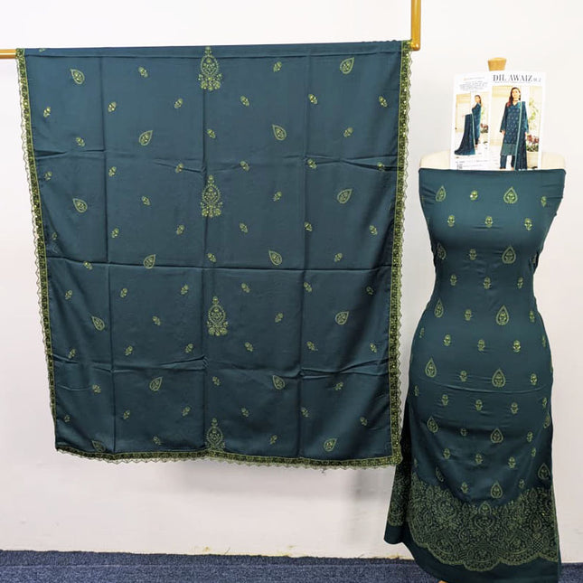 Premium Embroidered Winter Peach 3PC Unstitched - Sobia Waseem Vol-2331