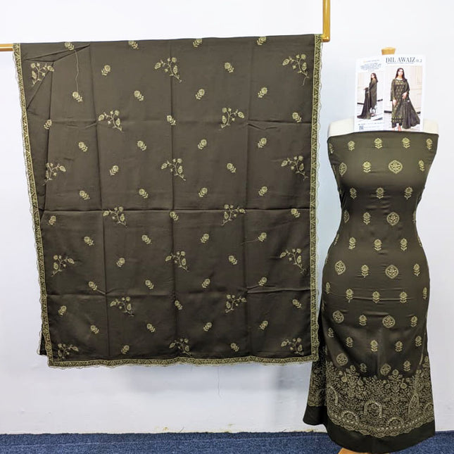 Premium Embroidered Winter Peach 3PC Unstitched - Sobia Waseem Vol-2331