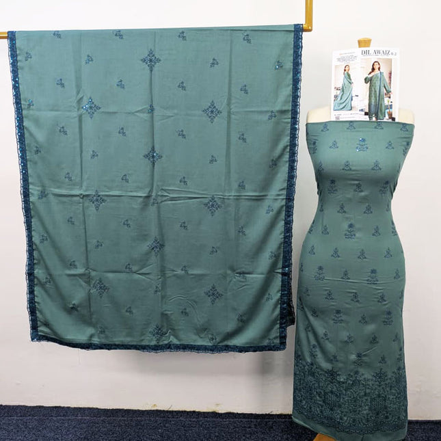 Premium Embroidered Winter Peach 3PC Unstitched - Sobia Waseem Vol-2331