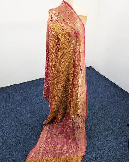 Premium Pure Lama Crush Silk Dyeable Shawl (Ready To Wear)