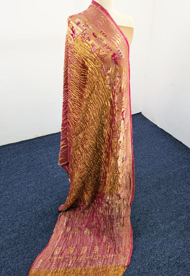 Premium Pure Lama Crush Silk Dyeable Shawl (Ready To Wear)