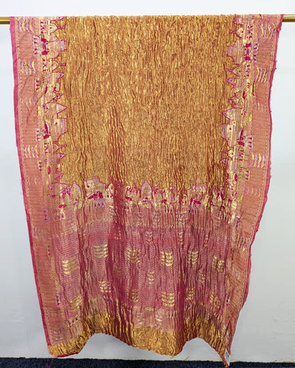 Premium Pure Lama Crush Silk Dyeable Shawl (Ready To Wear)