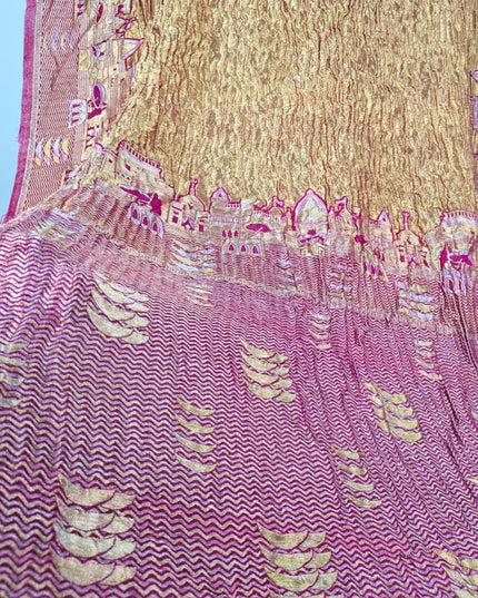 Premium Pure Lama Crush Silk Dyeable Shawl (Ready To Wear)