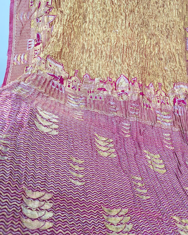 Premium Pure Lama Crush Silk Dyeable Shawl (Ready To Wear)