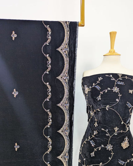 Velvet with Cut Dana Work Shirt Dupatta 2PC Unstitched