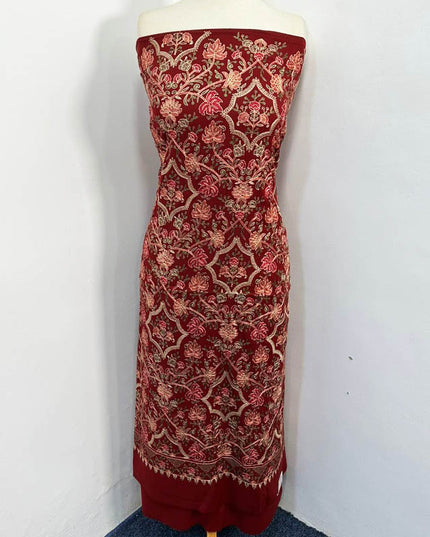 Luxury Embroidered Pure Wool Pashmina 3PC Unstitched