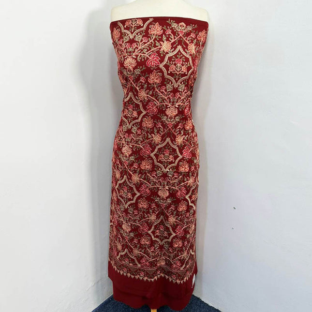 Luxury Embroidered Pure Wool Pashmina 3PC Unstitched