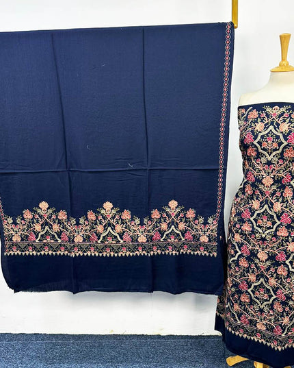 Luxury Embroidered Pure Wool Pashmina 3PC Unstitched