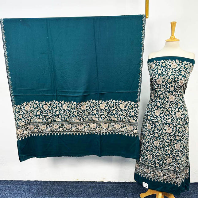 Luxury Embroidered Pure Wool Pashmina 3PC Unstitched