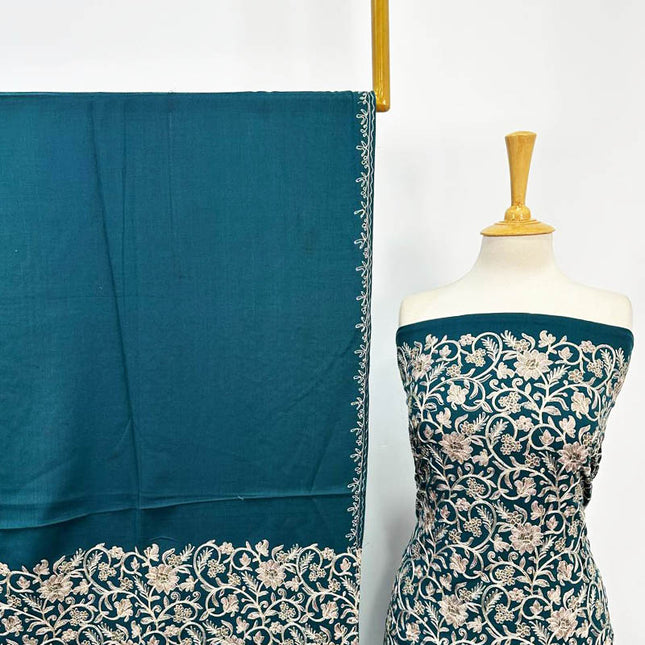 Luxury Embroidered Pure Wool Pashmina 3PC Unstitched