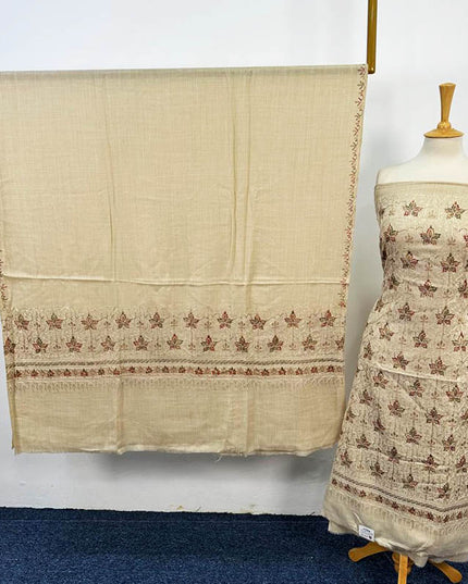 Luxury Embroidered Pure Wool Pashmina 3PC Unstitched