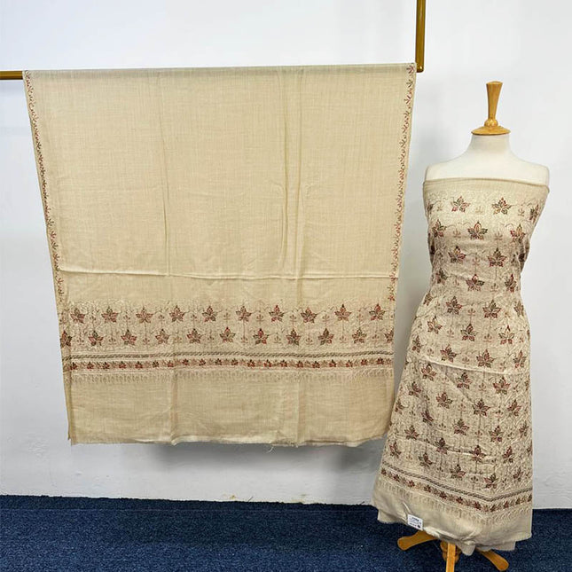 Luxury Embroidered Pure Wool Pashmina 3PC Unstitched