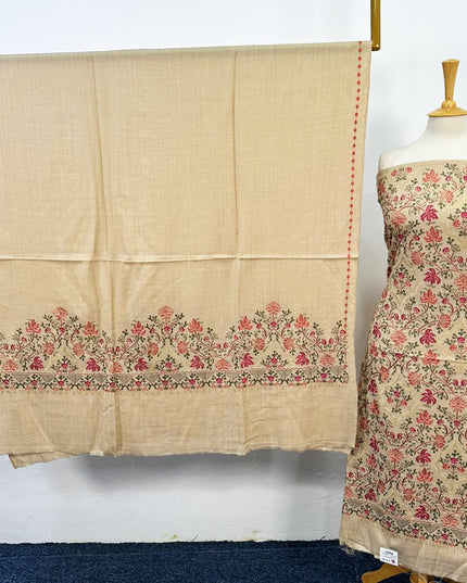Luxury Embroidered Pure Wool Pashmina 3PC Unstitched