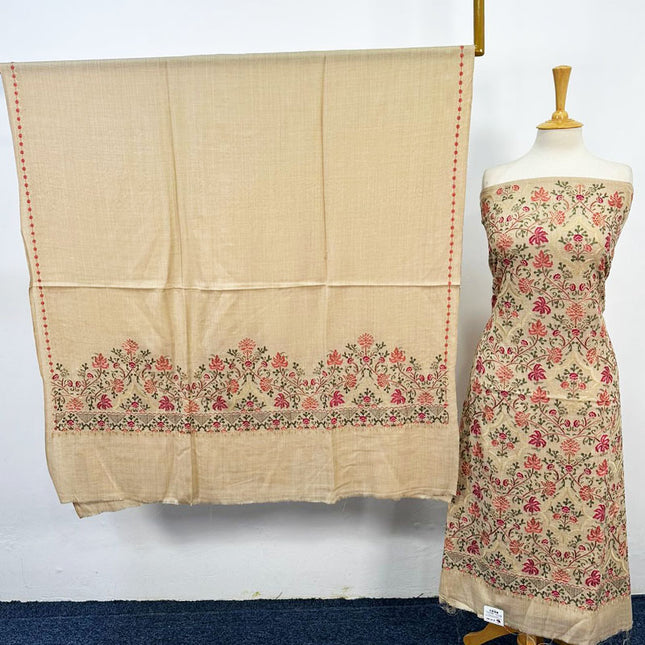 Luxury Embroidered Pure Wool Pashmina 3PC Unstitched