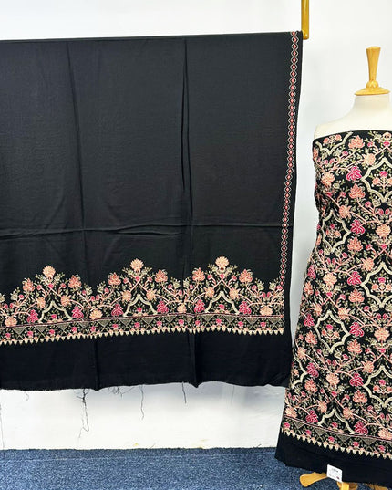 Luxury Embroidered Pure Wool Pashmina 3PC Unstitched