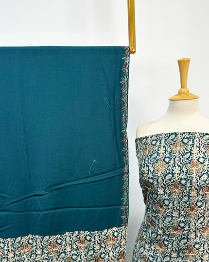 Premium Embroidered Pure Wool Pashmina 3PC Unstitched