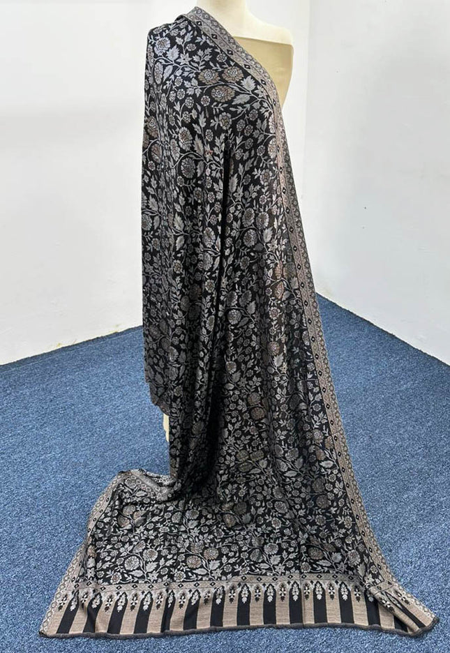 Luxury Pure Kani Wool Shawl With 4 Sided Border Dupatta