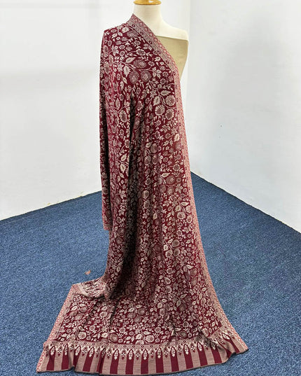 Luxury Pure Kani Wool Shawl With 4 Sided Border Dupatta