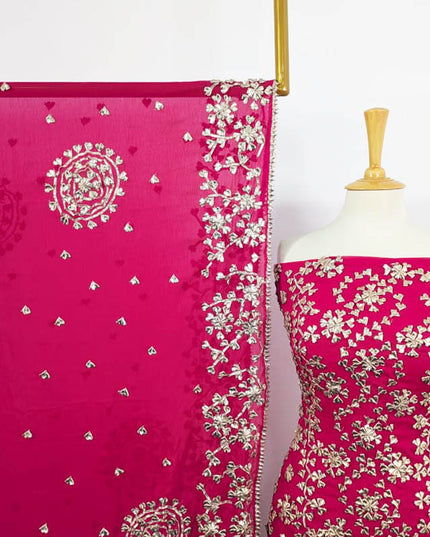 Handmade Chiffon Gotta Work with 4 Sided Border Dupatta 2PC Unstitched