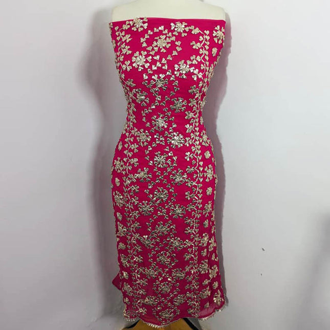 Handmade Chiffon Gotta Work with 4 Sided Border Dupatta 2PC Unstitched