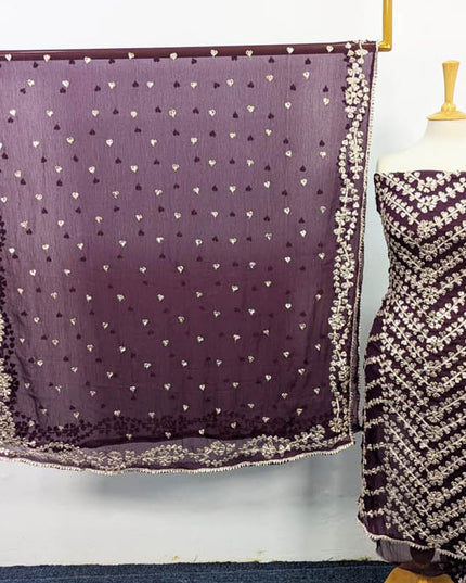 Fancy Handmade Chiffon Full Jaal Gotta Work with 4 Sided Border Dupatta 2PC Unstitched