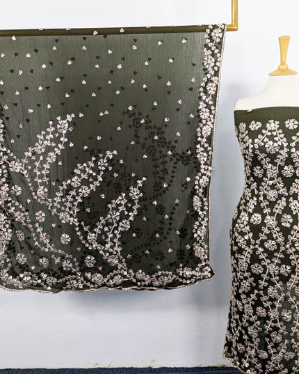 Handmade Chiffon with Full Jaal Gotta Work 2PC Unstitched