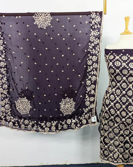 Handmade Chiffon Full Jaal Gotta Work with 4 Sided Border Dupatta 2PC Unstitched