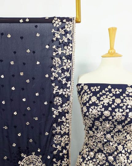 Handmade Chiffon with Full Jaal Gotta Work 2PC Unstitched