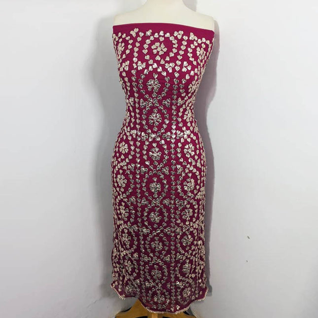 Handmade Chiffon Full Jaal Gotta Work with 4 Sided Border Dupatta 2PC Unstitched