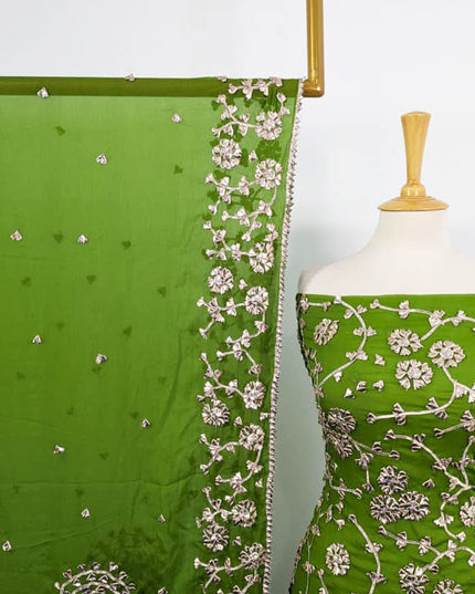 Fancy Handmade Chiffon with Full Jaal Gotta Work 2PC Unstitched