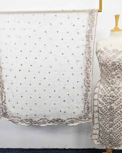 Fancy Handmade Chiffon with Full Jaal Gotta Work 2PC Unstitched