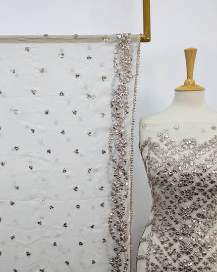 Fancy Handmade Chiffon with Full Jaal Gotta Work 2PC Unstitched