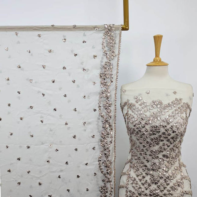 Fancy Handmade Chiffon with Full Jaal Gotta Work 2PC Unstitched