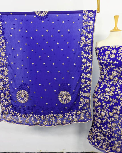 Fancy Chiffon Full Jaal Gotta Work with 4 Sided Border Dupatta 2PC Unstitched