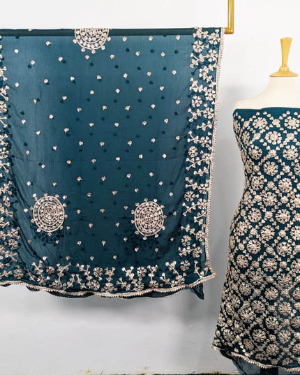 Handmade Chiffon Full Jaal Gotta Work with 4 Sided Border Dupatta 2PC Unstitched