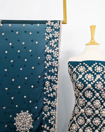 Handmade Chiffon Full Jaal Gotta Work with 4 Sided Border Dupatta 2PC Unstitched