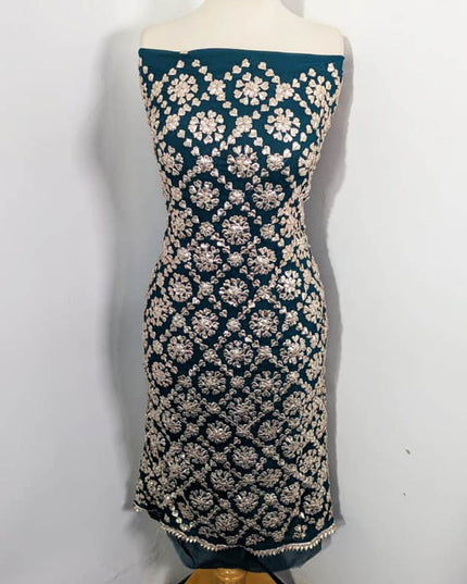 Handmade Chiffon Full Jaal Gotta Work with 4 Sided Border Dupatta 2PC Unstitched