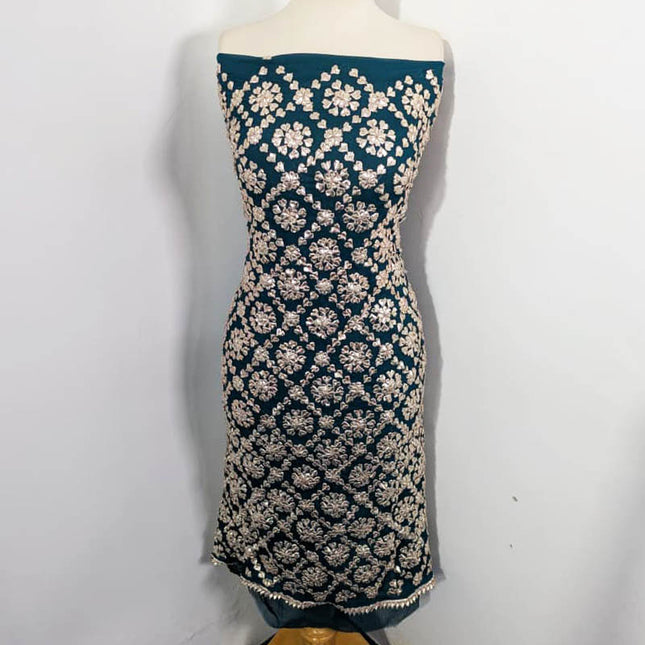 Handmade Chiffon Full Jaal Gotta Work with 4 Sided Border Dupatta 2PC Unstitched