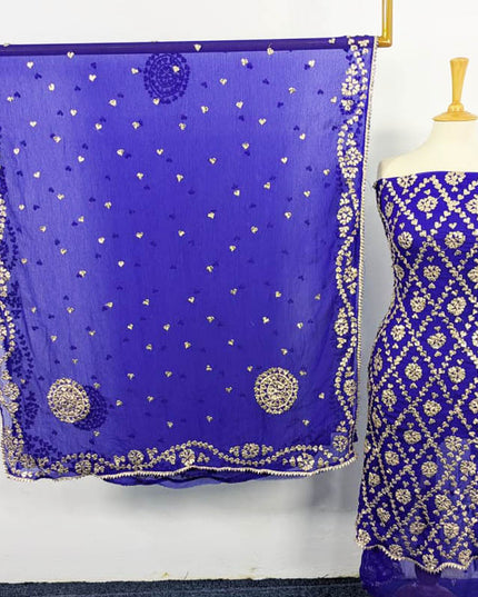 Chiffon Full Jaal Gotta Work with 4 Sided Border Dupatta 2PC Unstitched