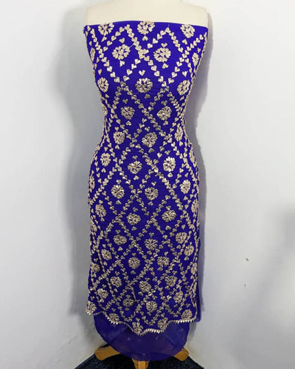 Chiffon Full Jaal Gotta Work with 4 Sided Border Dupatta 2PC Unstitched