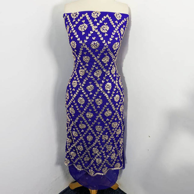 Chiffon Full Jaal Gotta Work with 4 Sided Border Dupatta 2PC Unstitched