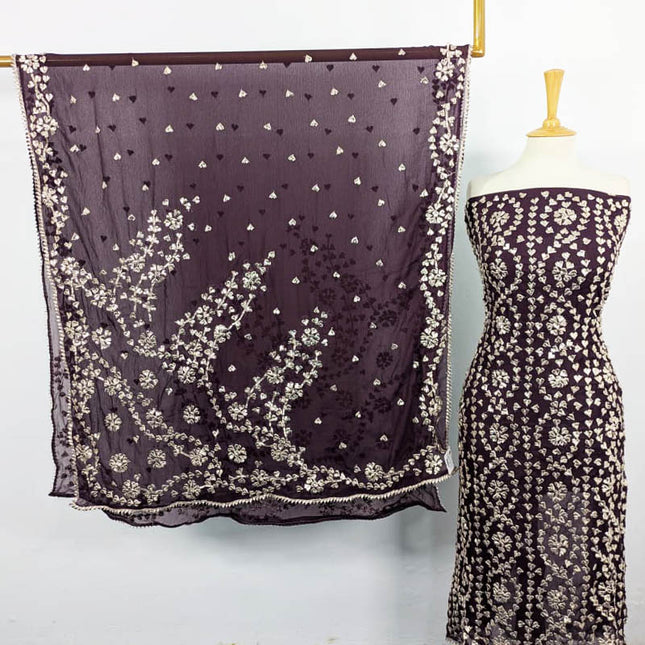 Fancy Chiffon with Full Jaal Gotta Work 2PC Unstitched