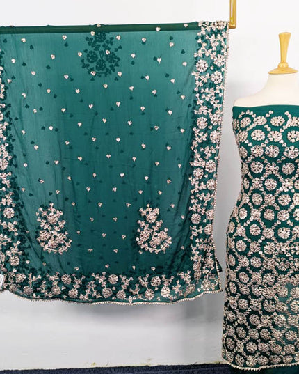 Handmade Chiffon Full Jaal Gotta Work with 4 Sided Border Dupatta 2PC Unstitched