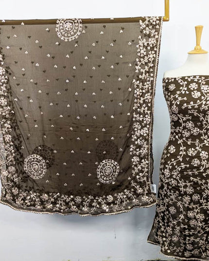 Handmade Chiffon with Full Jaal Gotta Work 2PC Unstitched