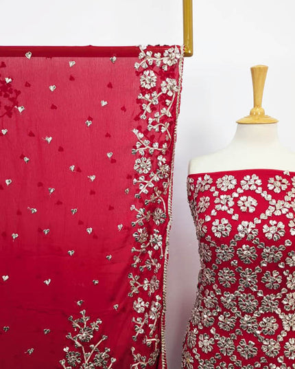 Handmade Chiffon Full Jaal Gotta Work with 4 Sided Border Dupatta 2PC Unstitched