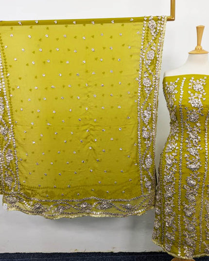 Fancy Chiffon with Full Jaal Gotta Work 2PC Unstitched