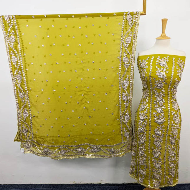 Fancy Chiffon with Full Jaal Gotta Work 2PC Unstitched